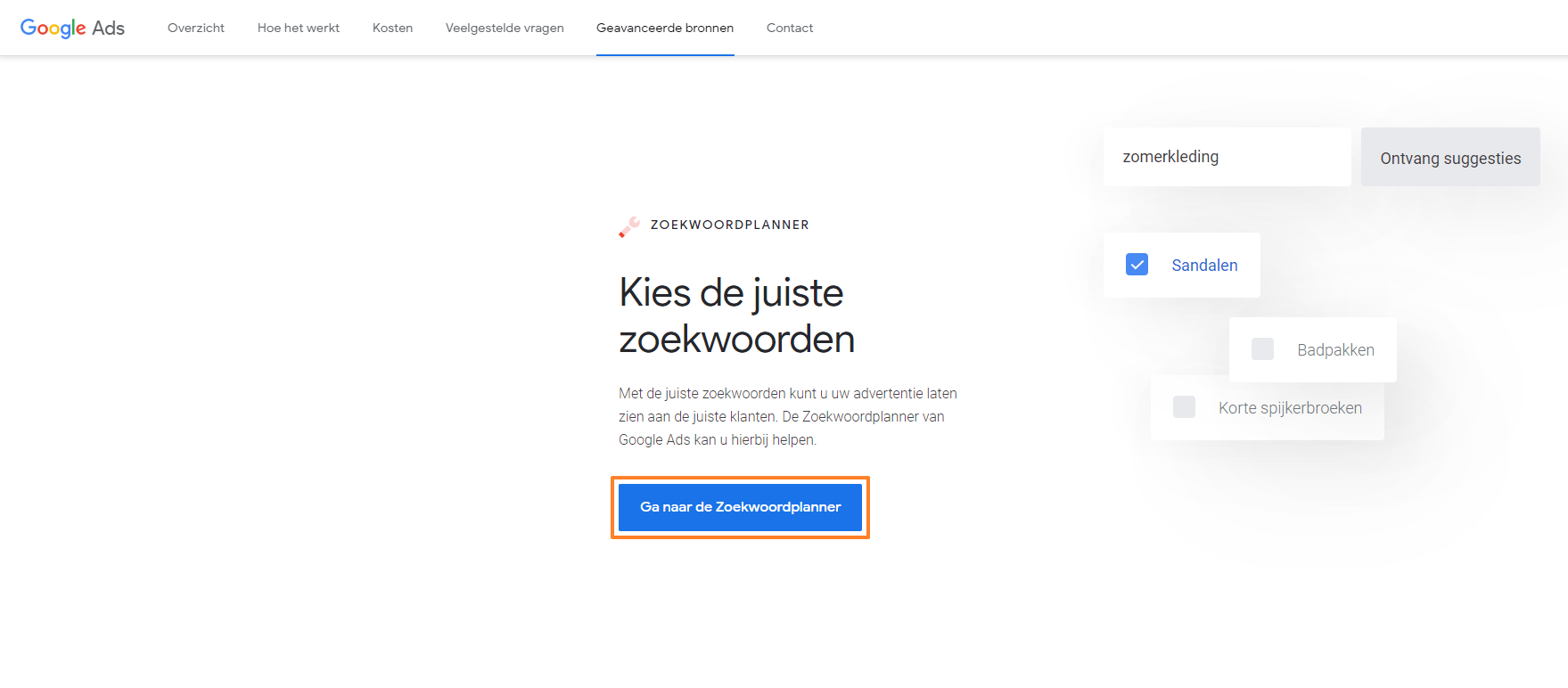 zoekwoorden ads